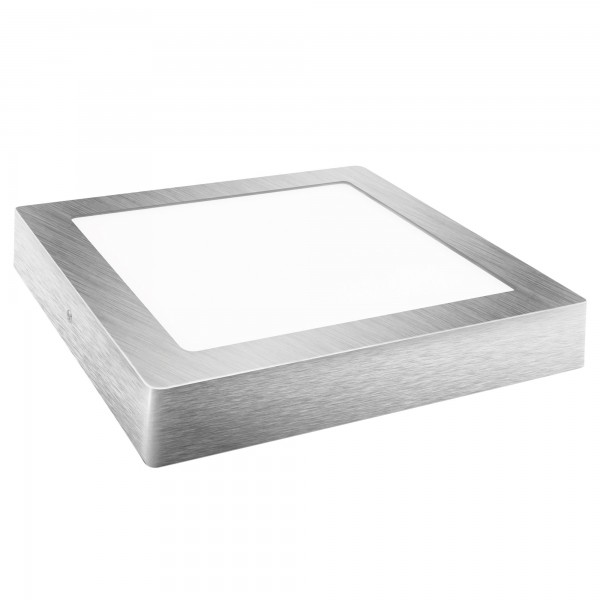 Downlight led superf.cuadr.plata 12w.ca