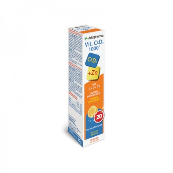 Arkopharma Vitamina C + D3 1000 20 Comprimidos Efervescentes
