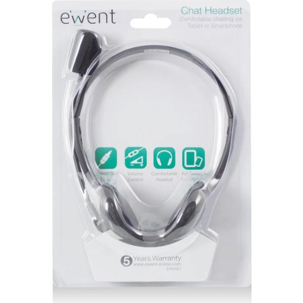 Ewent auriculares diadema con micro mini jack