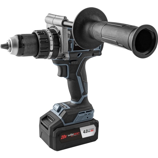 Taladro percut.worg170nm  20v.4,0ahbrush